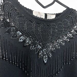 Elegant Black Embellished Sweater